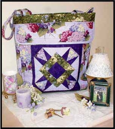 quilted tote bag for sewers carries supplies