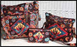 everyday bag, basic purse, and coupon holder with exclusively quilters fabrics