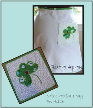 Apron & Pot Holder for Saint Pattys day